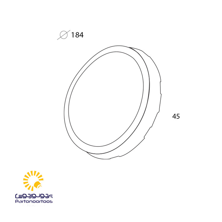 چراغ سقفی گرد روکار 12 وات پرتو نور توس( راشین)
