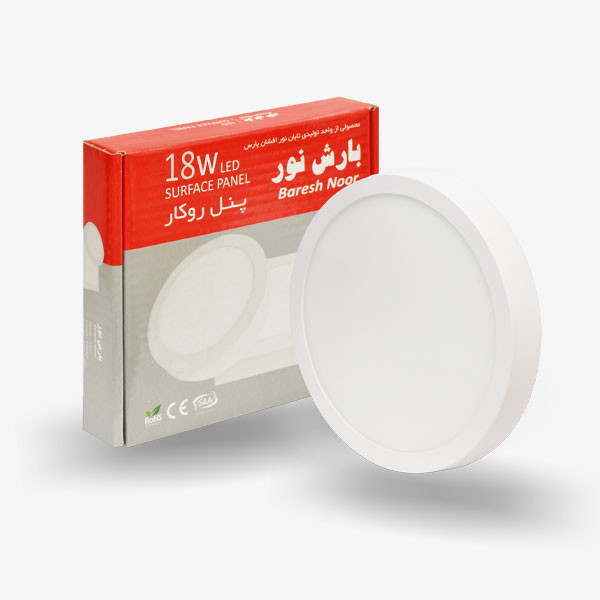 پنل LED روکار دایرهای 18 وات بارش نور